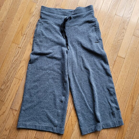 Donna Karan High Waisted Wide Leg Cropped Sweatpants L - Picture 1 of 15